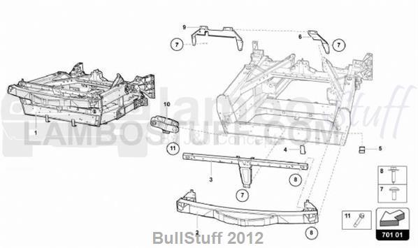 2019 Lamborghini AVENTADOR S USA TRIM FRAME FRONT PART (701.01.00)